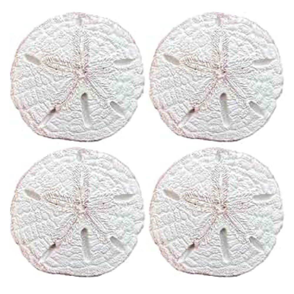 Realistic Sand Dollar Drawer Pulls Cabinet Knobs Home Furniture Hardware 4pc set - Picture 2 of 2